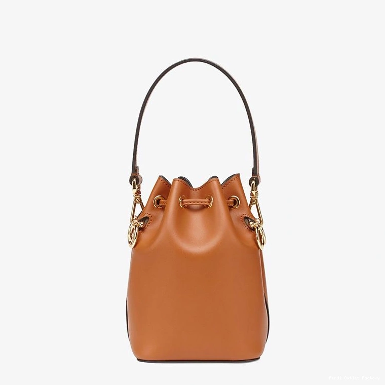 Affordable HOT Logo In Brown Mon Bag Leather Tresor Mini ROMA Bucket Calf Fendi 0708
